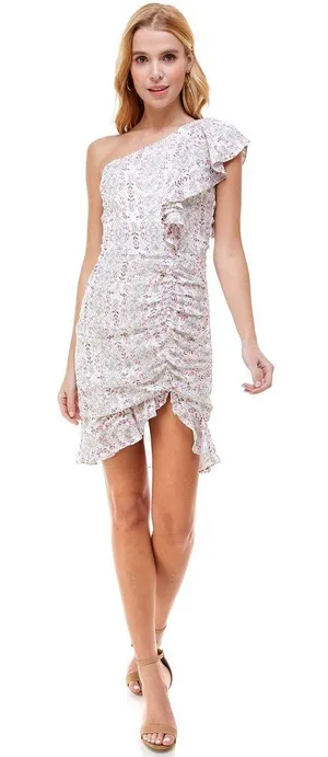 The Clothing Exchange Company | One Shoulder Shirred Ruffle Dress | S | CD01844 | Sample Sale thumbnail 1