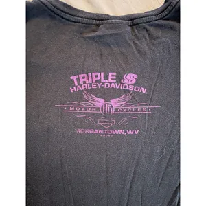 Harley Davidson T-Shirt Pink Triple S Morgantown, WV Sequin Logo Women’s Large thumbnail 7