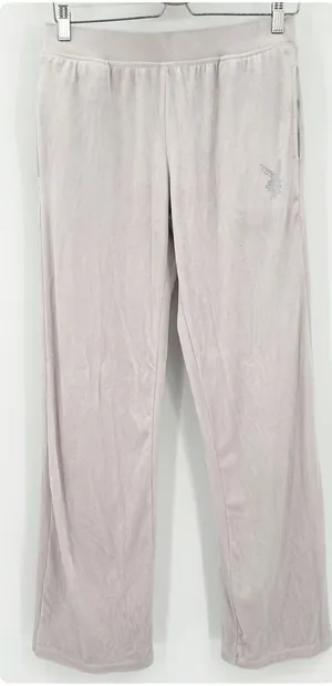 Playboy Velour‎ Track Pants Rhinestone Bling Logo Y2K Lounge Pants Womens Size M thumbnail 1