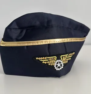 Costume airline flight attendant/stewardess hat. With added rhinestones. One size thumbnail 1