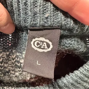 C&A Women’s Wool Blend Crewneck Sweater Grandpacore Cabin Multicolor Green L thumbnail 8