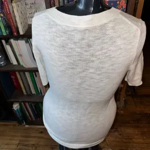 J Crew elevated basics minimalist lightweight shortsleeve S pullover White thumbnail 2