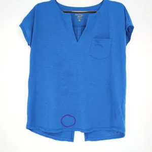 Lilly Pulitzer Luxletic Brodie Blue V-Neck T- Shirt Top Split Back Tee - Size XS thumbnail 8