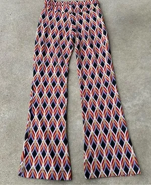Free People Hip Hugging Jacquard Flare Pants Womens 2 thumbnail 4