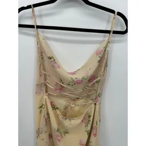 Reverse Womens Yellow Floral Y2K Mini Dress‎ Size M Slip Dainty Feminine Fairy thumbnail 6