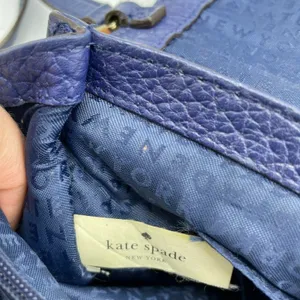 Kate Spade NY Merrick Blue Crossbody Handbag Pebbled Leather Purse Bag Gold thumbnail 10
