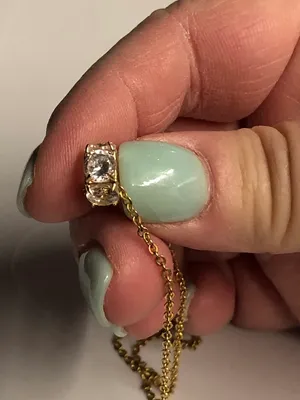 Gold Toned Crystal Necklace thumbnail 5