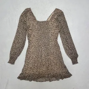 Womens ABERCROMBIE AND FITCH Leopard Cheetah Long Sleeve Mini Dress size Small thumbnail 5