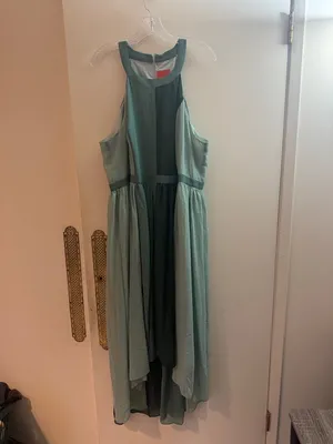 Modcloth green sleeveless High-Low color block Chiffon maxi Dress NWOT size 2X thumbnail 12