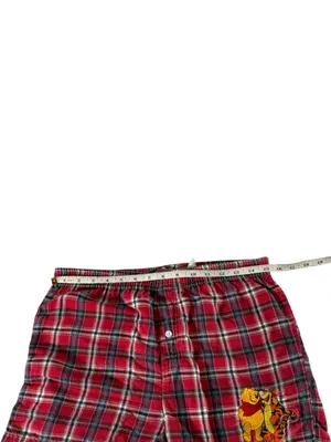 Vintage 90s Disney Winnie the Pooh Tigger Plaid Pajama Shorts Women’s M Y2K thumbnail 3