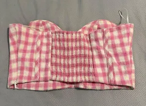 Zara pink and white checkered top  thumbnail 2