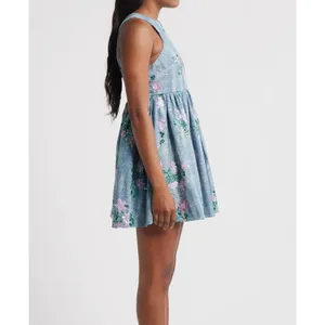 Sister Jane Azul Blue Denim Sequin Floral Minidress NWT Size S thumbnail 3