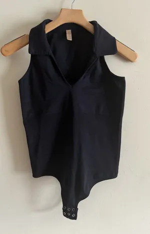 Shapellx Women's Sleeveless Collared Black XL XXL Thong Slimming Bodysuit‎ thumbnail 1