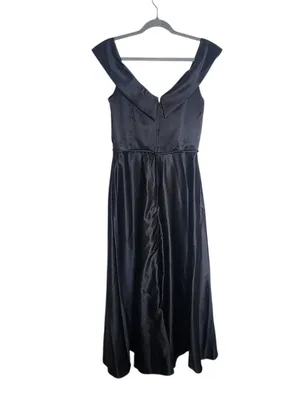 Morilee by Madeline Gardner Black Satin Formal Gown Size 8 thumbnail 2