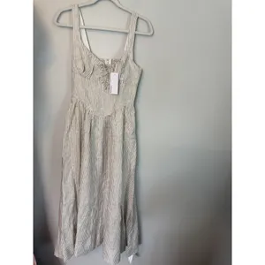 Reformation Balia 100% Linen Midi Dress Pockets Smocked Back Sz 4 NWT $298 thumbnail 4