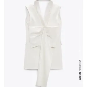 Zara Short waistcoat dress with lapel collar with voluminous back bow NEW thumbnail 9