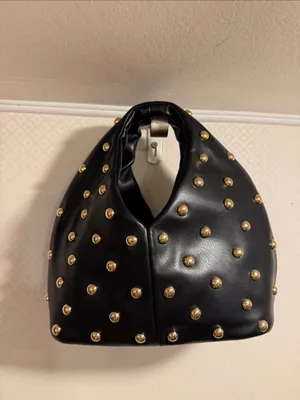 NWOT Dolce Vita Dahlia Studded Hobo HandBag Black Stella with Gold Accents thumbnail 2