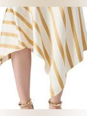 Steve Madden Stripe Pleated Waist Long Sleeve Shirtdress. Size Medium thumbnail 3
