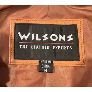 Vintage Wilsons Leather Jacket Women Orange Zip Up Size Medium thumbnail 9