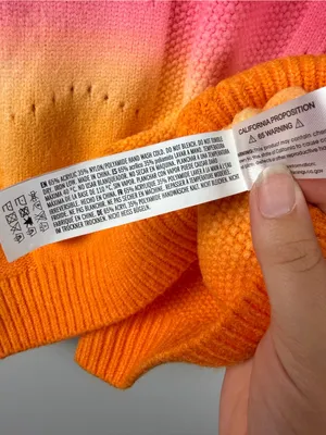 English factory puff sleeve ombré knit sweater in purple orange pink size small thumbnail 4