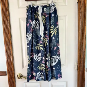 Floral‎ Wide Leg Pants Elastic Waist Drawstring Comfy Loungewear Set 2 pc Size M thumbnail 14