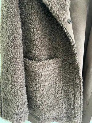 REVERSIBLE PILCRO Brown Sherpa Coat - Women's Cozy Teddy Jacket thumbnail 8