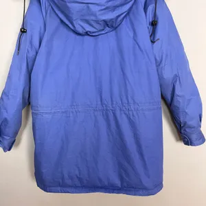 Vintage Eddie Bauer Coat Down FLAWS Women Parka Blue Hooded Winter Coat Medium thumbnail 6