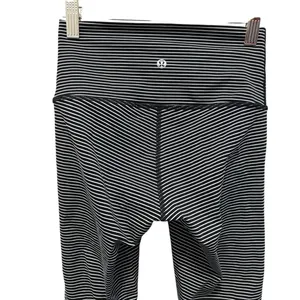 Lululemon wunder under black white stripe high rise full length leggings thumbnail 3
