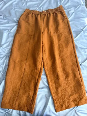 Jules & Leopold Burnt Orange Elastic Waist Wide-Leg Pants thumbnail 1