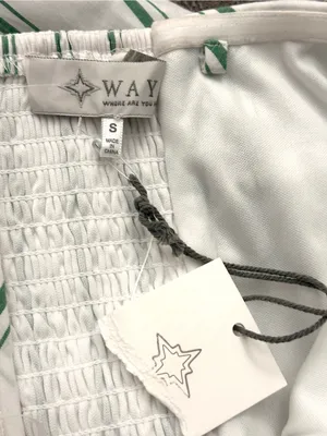 WAYF Green Stripes Convertible Strapless Dress NWT Small thumbnail 4