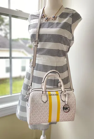 NWT Bedford Small Logo Stripe Satchel Handbag thumbnail 2