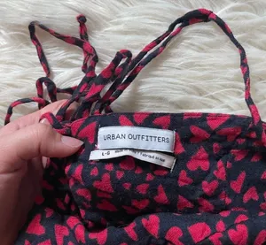 Urban Outfitters Black And Red Heart Crop Top thumbnail 2
