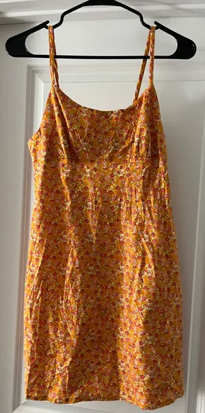 Wild Fable Orange Floral Sun Dress thumbnail 1