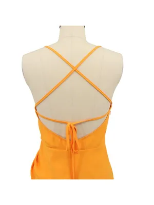 Amanda Uprichard Jasalina Ruched Mini Dress Sleeveless in Vibrant Orange S thumbnail 6