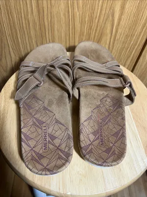 Merrell Women’s Brown Strappy Leather Slide Sandals thumbnail 3