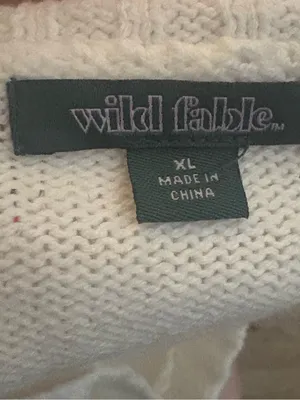 Wild Fable White Flag-Front Knit Sweater - Women's xL nwot thumbnail 6