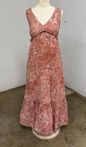 Bohemian paisley floral flowy maxi dress thumbnail 1