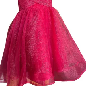 NWT Womens Lavetir Red Ruched Fit & Flare Red Shimmer Holiday Party Dress - Sz 0 thumbnail 4