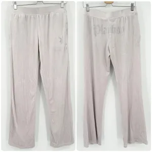 Playboy Velour‎ Track Pants Rhinestone Bling Logo Y2K Lounge Pants Womens Size M thumbnail 2