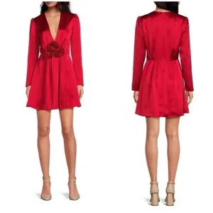 Gianni bini red satin dress size 0 Valentine’s Day thumbnail 6