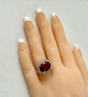 Red Cocktail Ring, Size 7 thumbnail 4