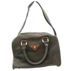 Verdi Satchel Bag Womens OS Olive Green Textured Gold Hardware Strap Good thumbnail 2