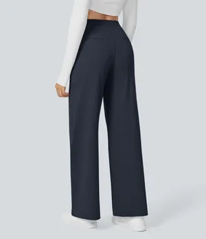 Halara High Waist Straight Leg Work Pants Stretch Comfort Midnight Blue L Reg thumbnail 2