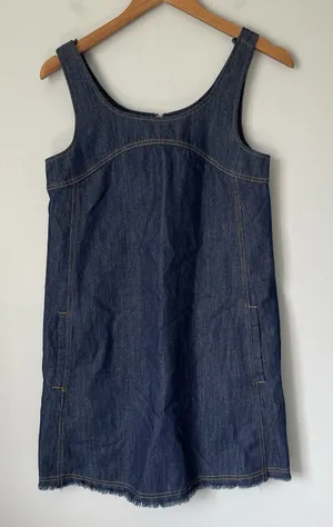 Natural Life Denim Shift Mini Dress Cotton Blend Boho Blue Women's Size XS thumbnail 1