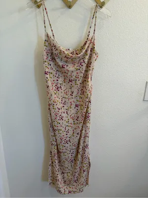 Nasty Gal Blush Floral Cowl Neck Slip Dress 6 thumbnail 3