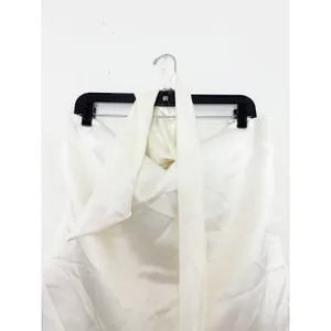 Zara White Satin Strapless Neck Tie Top Size XXL Sash Party Goinv Out 2228/381 thumbnail 5