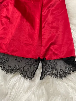 Victoria's Secret Cami Top Red w/ Black Lace thumbnail 7