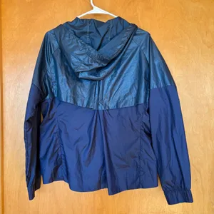 Nike Windrunner Hooded Lightweight Jacket‎ Navy Green Womens Size L 804947 thumbnail 8