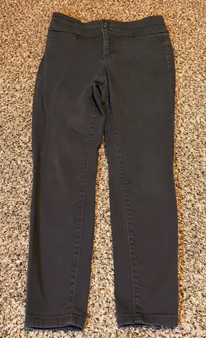 LOFT Women's Gray Skinny Fit Pants High Rise Button‎ Fly Size 4 thumbnail 1