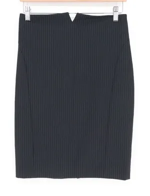 Express Pencil Skirt Womens 4 Pinstripe Black V-Notch Waist Professional NEW thumbnail 1